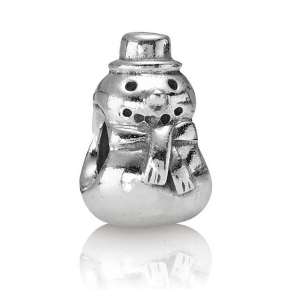 Authentic Pandora Retired Winter Snowman S925 Ale Sterling Silver Charm